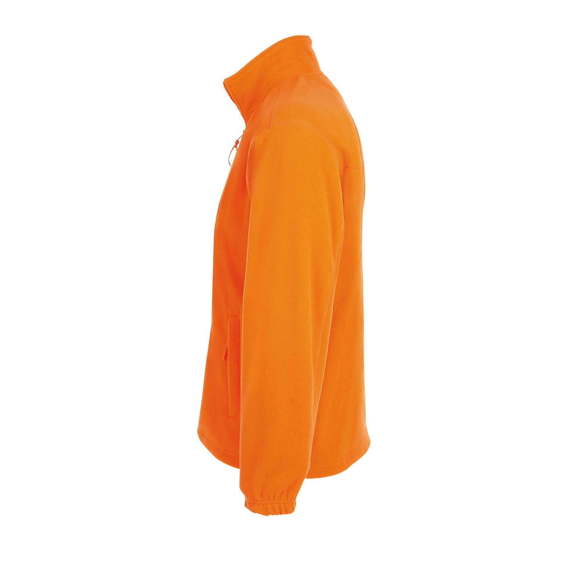 Mens North Full Zip Outdoor Fleece Jacket (Orange) 3/4