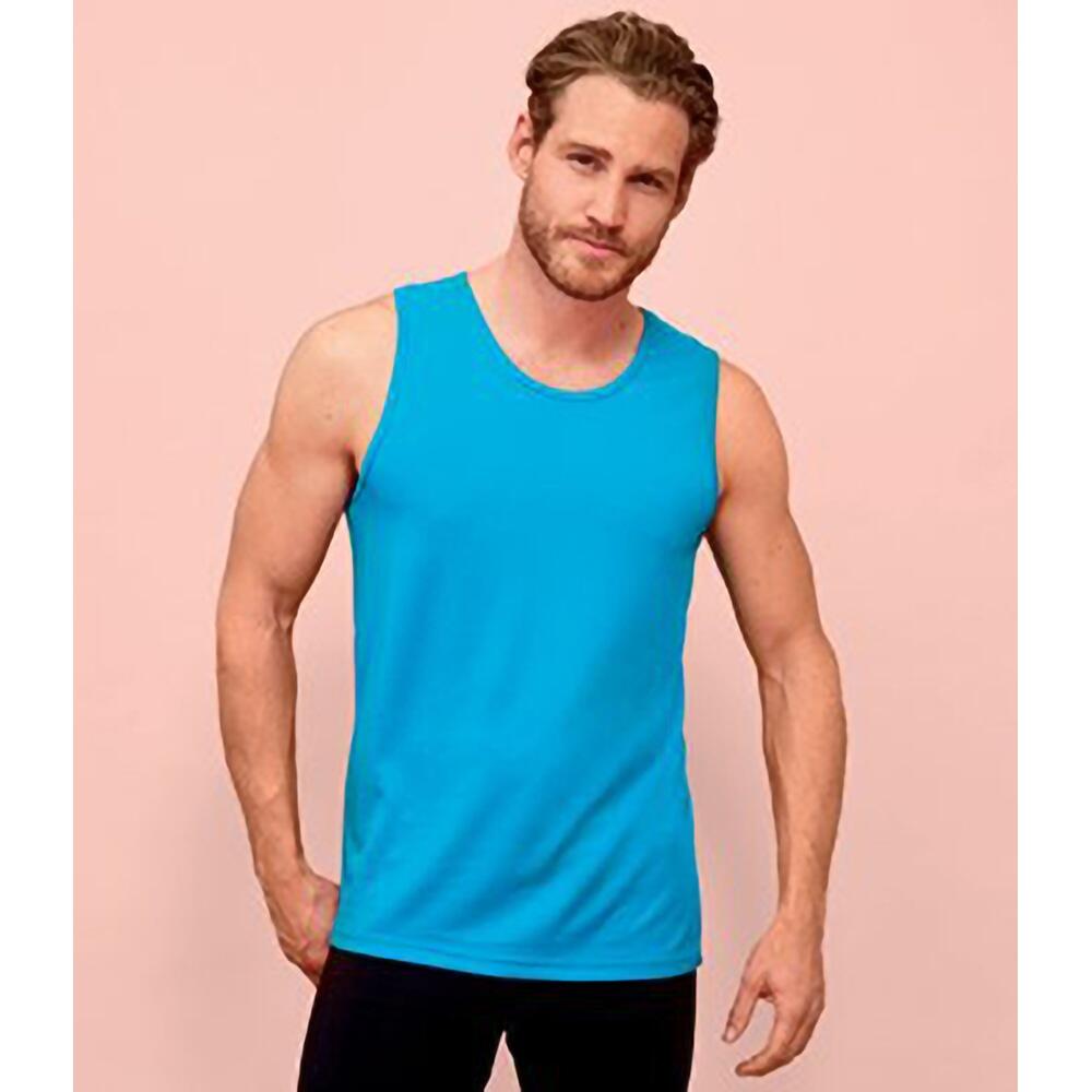 Mens Sporty Performance Tank Top (Aqua) 4/5