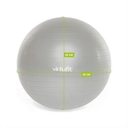 VirtuFit Anti-Burst Fitness Ball Pro - Gym Ball - Swiss Ball - avec pompe -  Gris - 75 cm