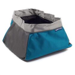 Gamelle pliable pour chien pour les voyages bleu et gris