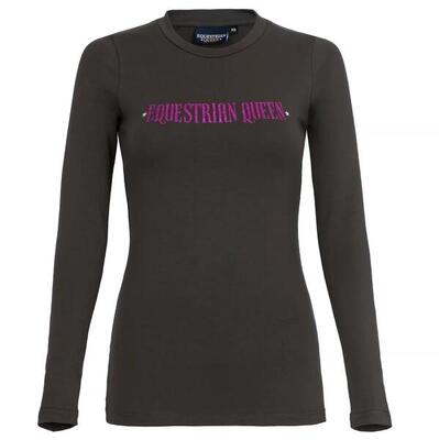 Dames shirt met lange mouwen equestrian queen roxane 20aw antraciet