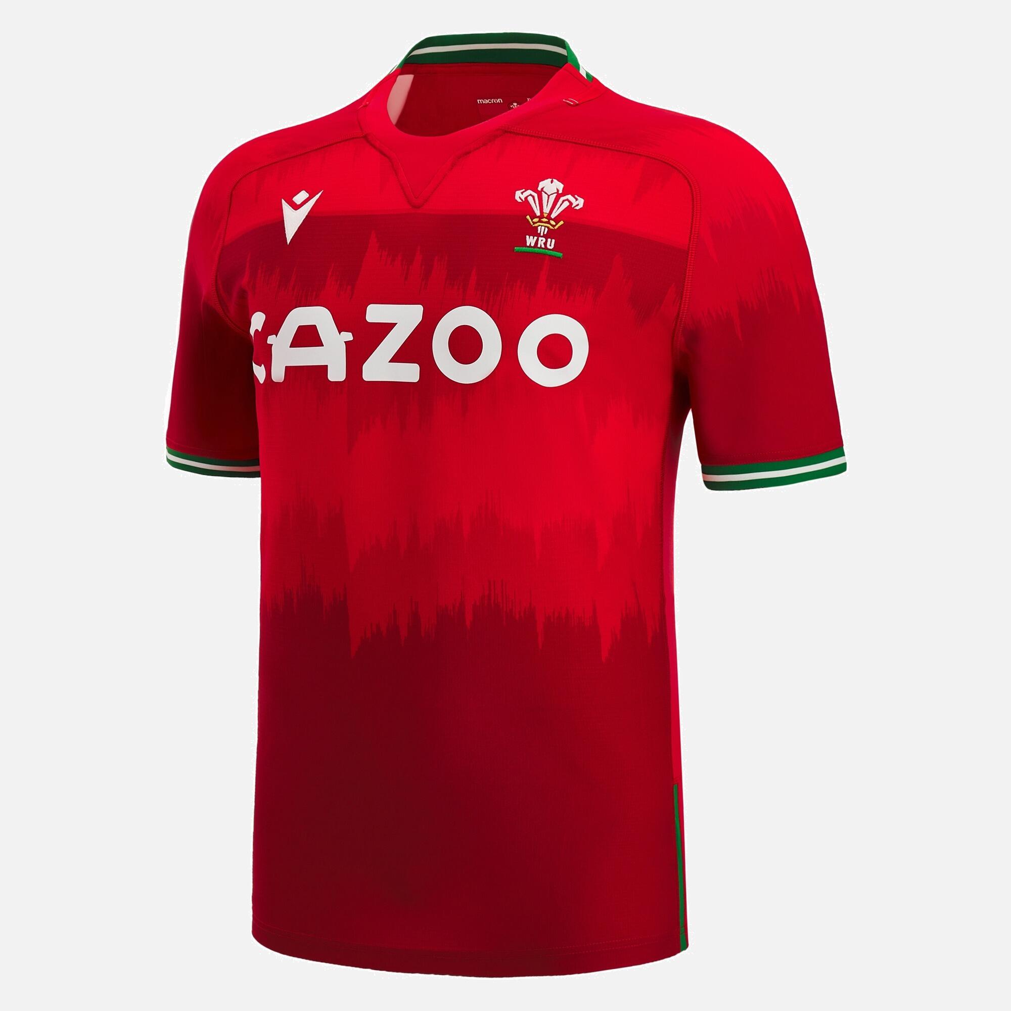 MACRON Wales WRU 22/23 Mens HOME PATHWAY Rugby Shirt TECHNICAL SLIM FIT