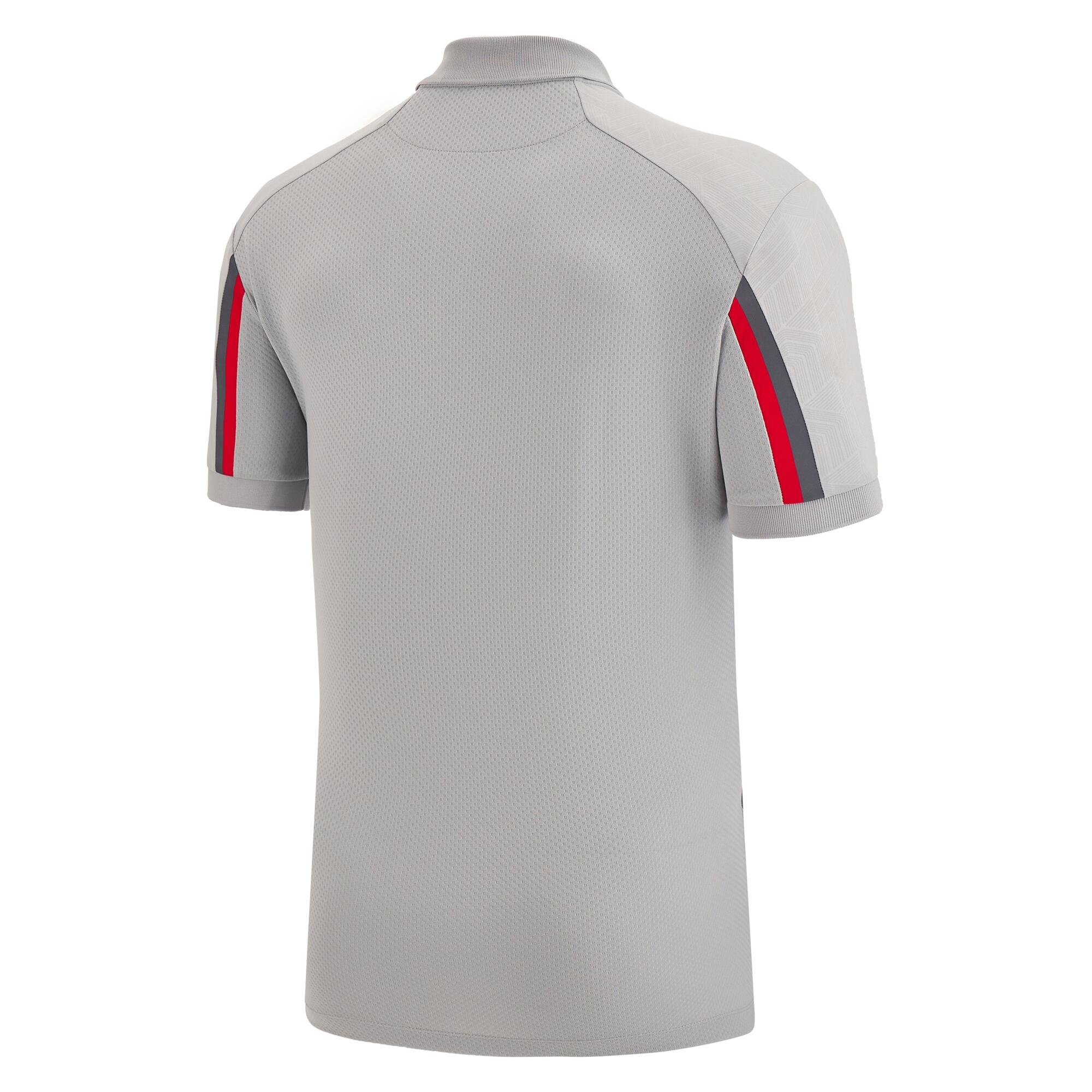 Macron Wales Rugby WRU 22/23 Mens TRAVEL OFFICIAL PLAYER POLY TECH POLO 2/4