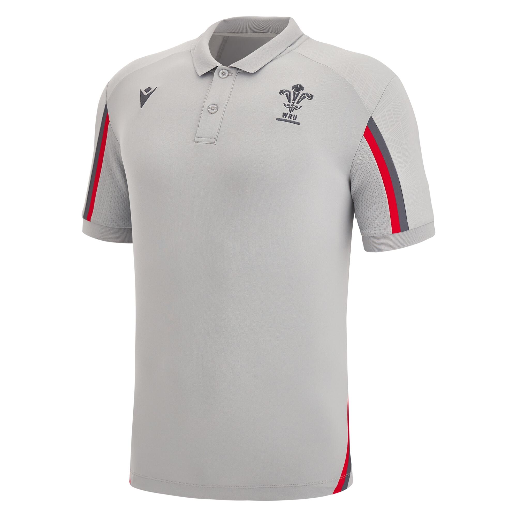 MACRON Macron Wales Rugby WRU 22/23 Mens TRAVEL OFFICIAL PLAYER POLY TECH POLO