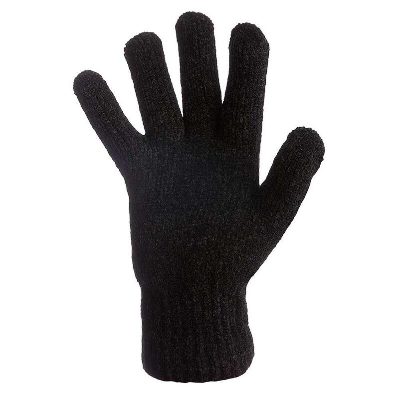 Heatkeeper chenille dames handschoenen zwart