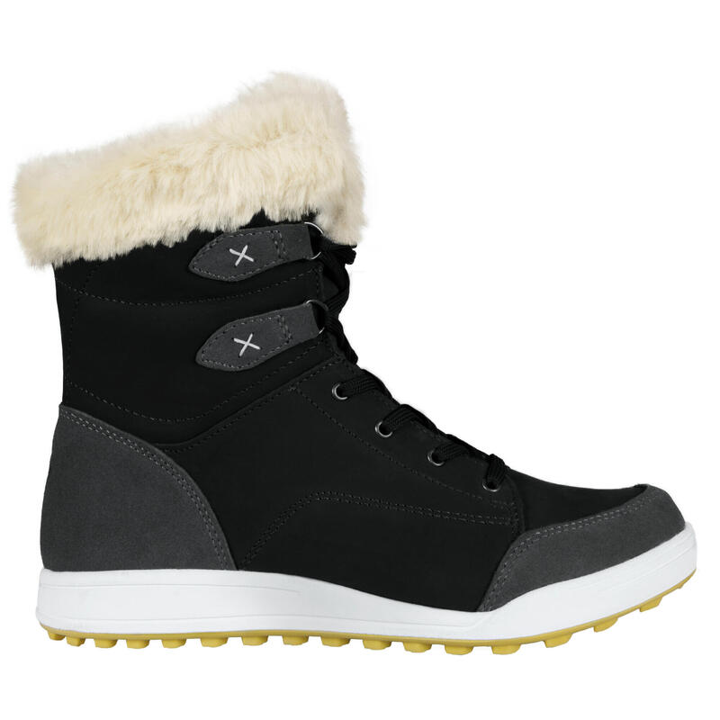 Bottes d'hiver pour femmes en cuir véritable avec fausse fourrure imperméables