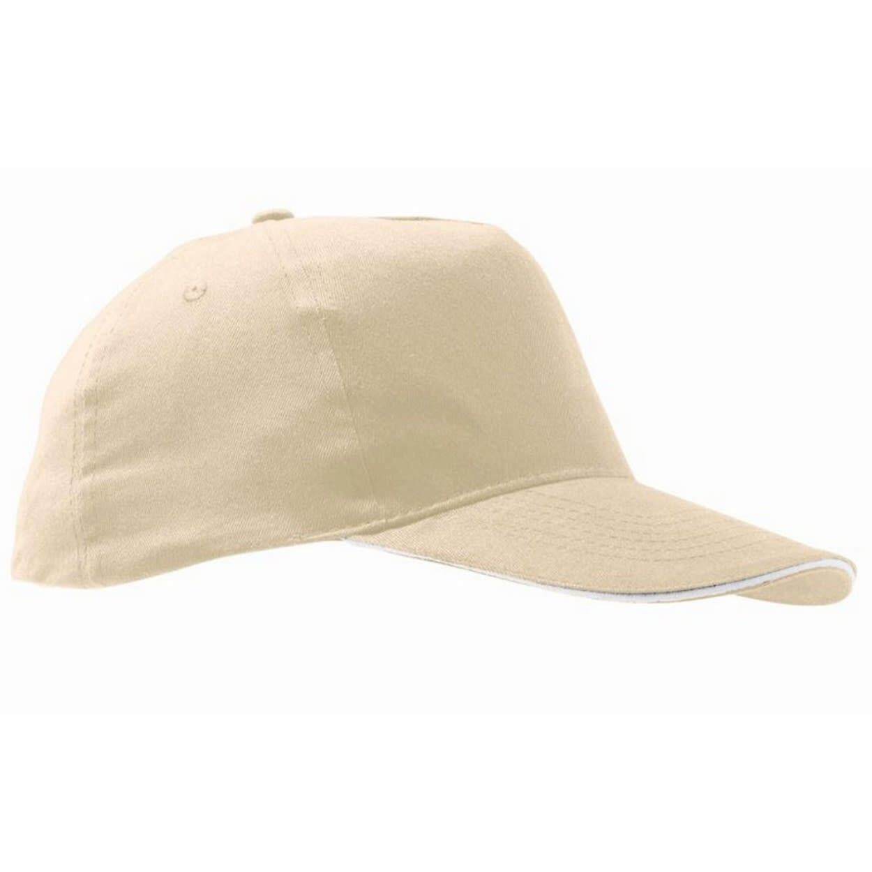 SOL'S Unisex Sunny 5 Panel Baseball Cap (Beige/White)