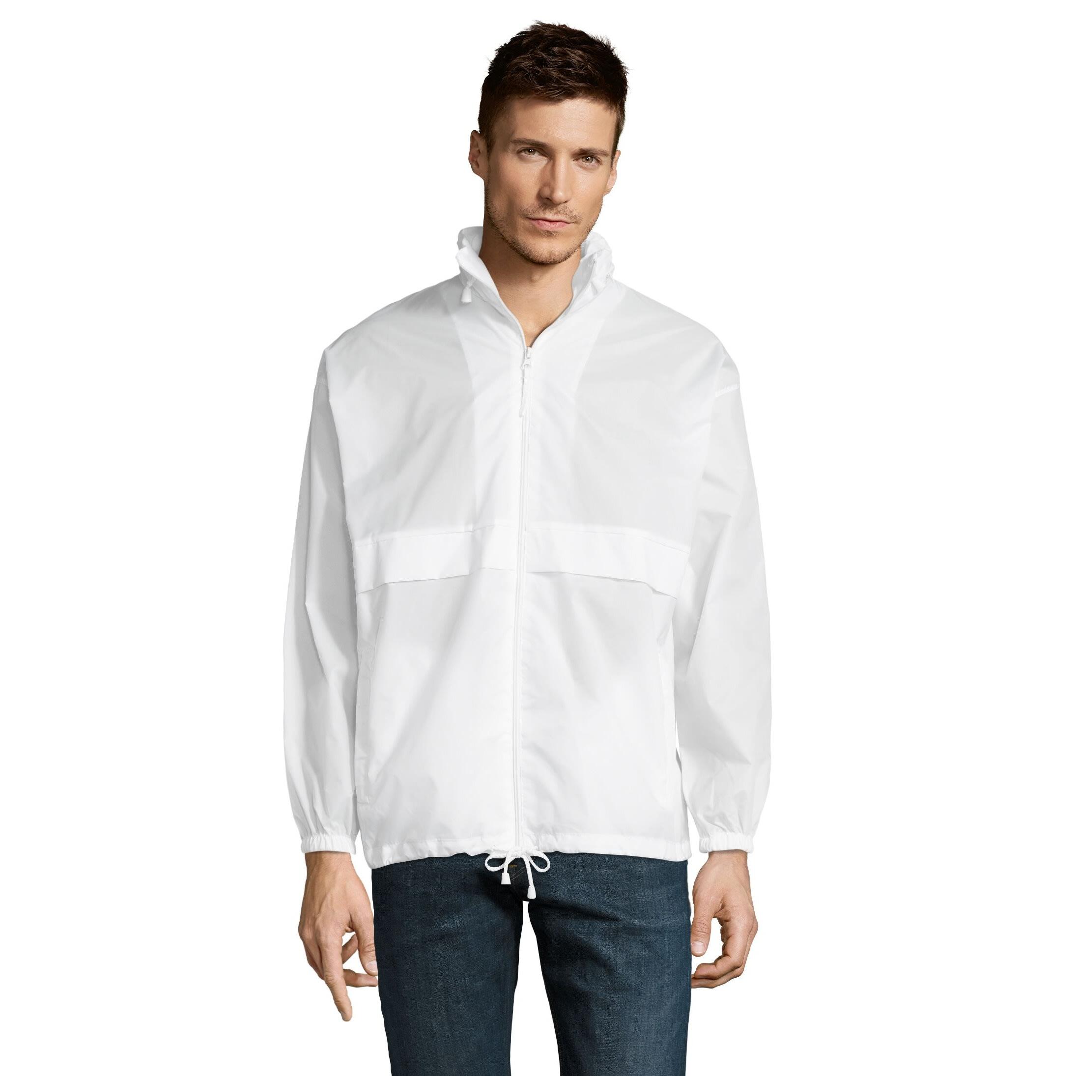 Surf Windbreaker Jacke, besonders leicht Unisex Weiß 3/5