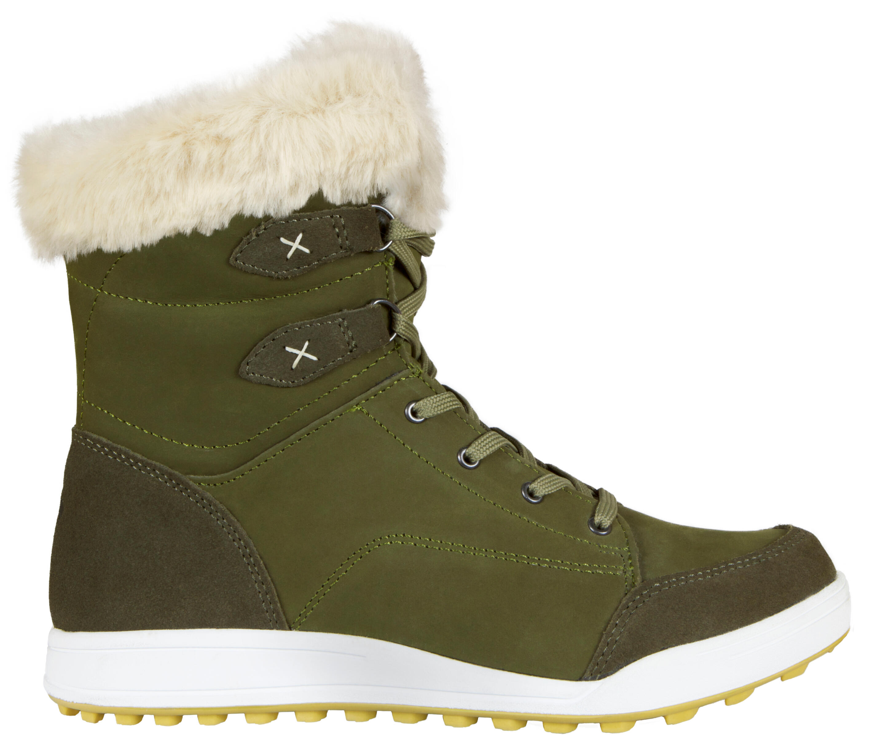Bottes d'hiver pour femmes en cuir véritable avec fausse fourrure imperméables 3/7