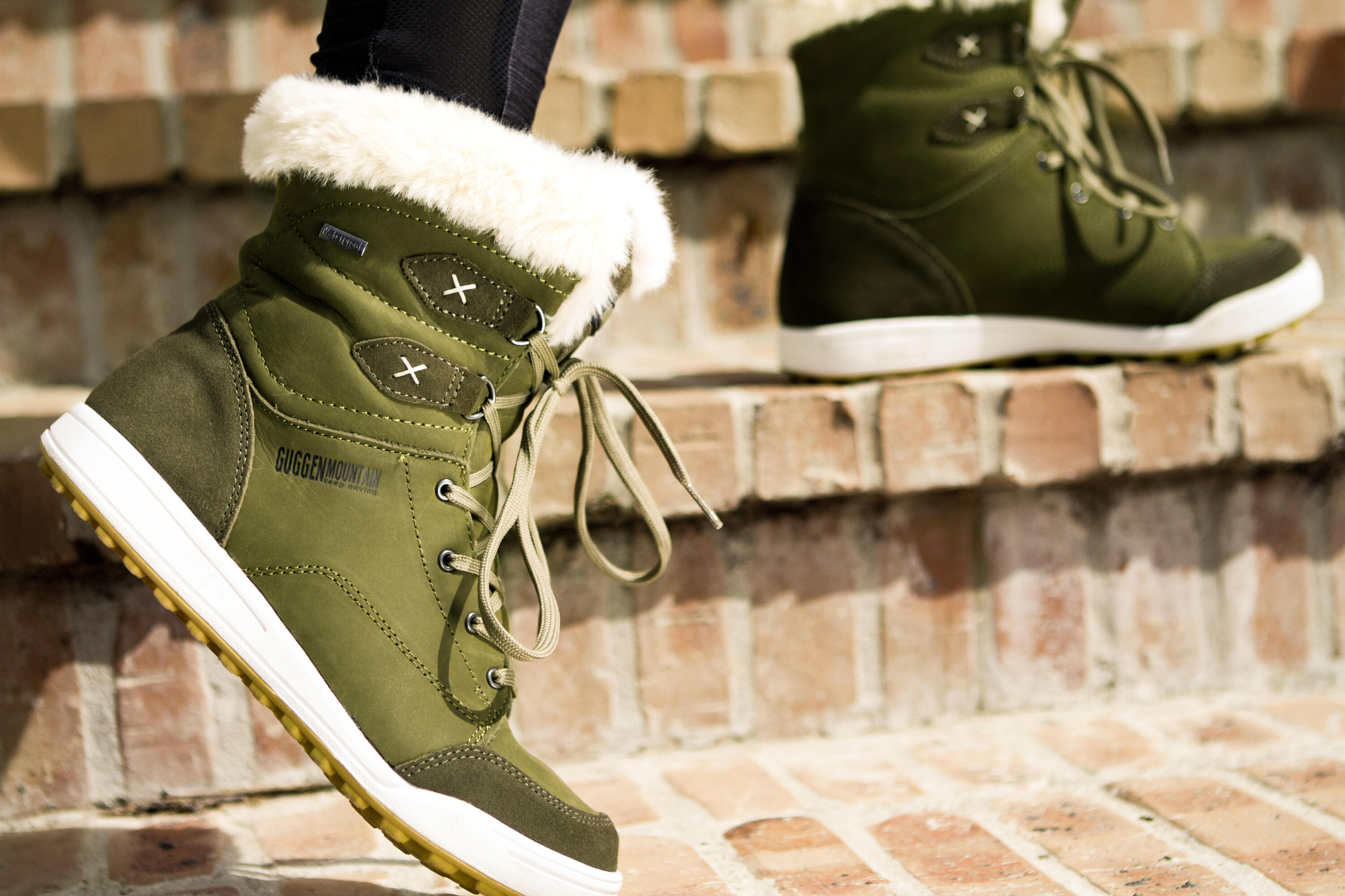 Bottes d'hiver pour femmes en cuir véritable avec fausse fourrure imperméables 7/7