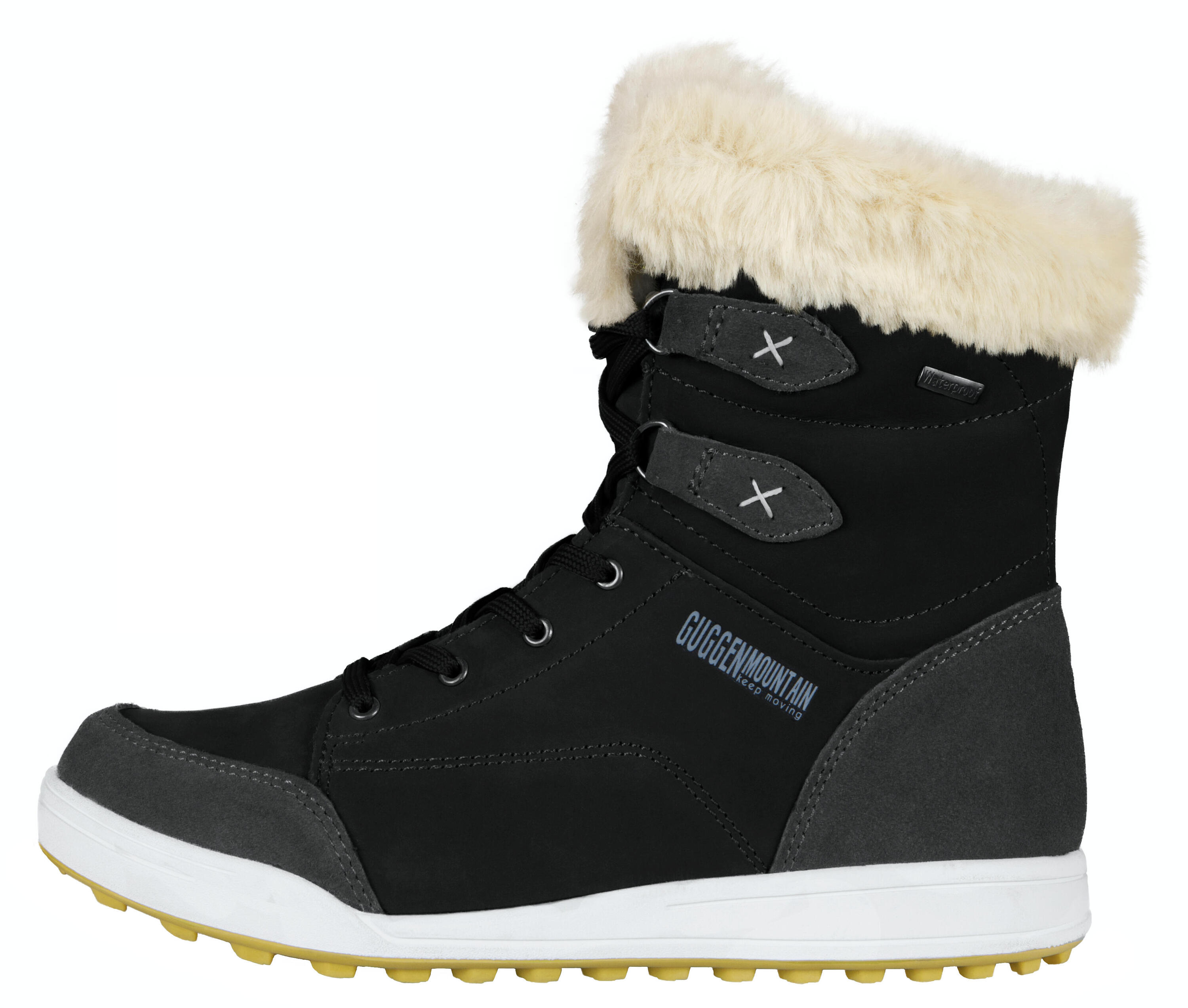 Bottes d'hiver pour femmes en cuir véritable avec fausse fourrure imperméables 2/7