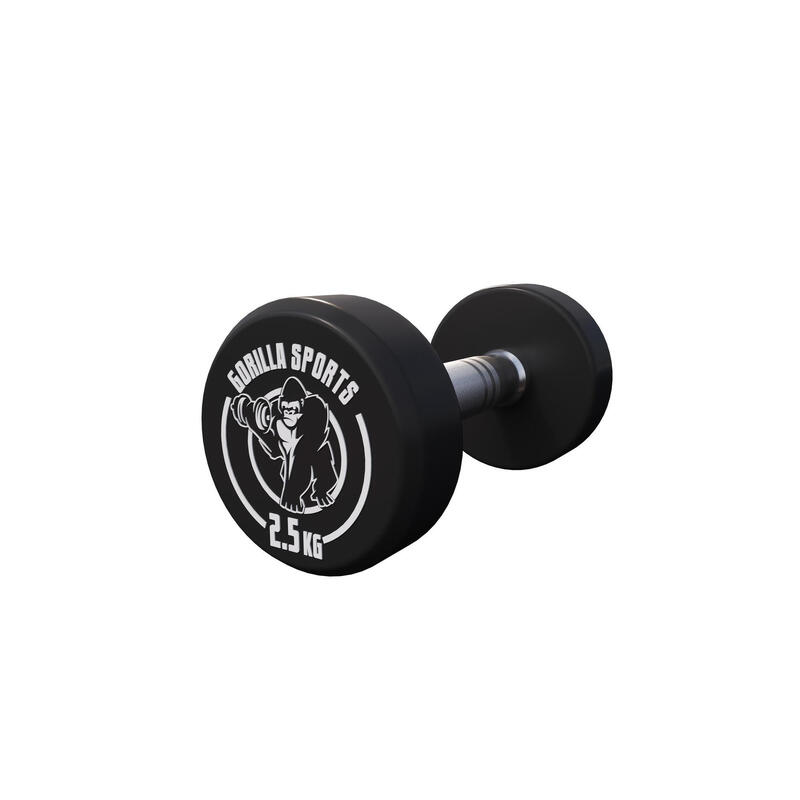 GORILLA SPORTS HALTÈRE MONOBLOC ROND | MUSCULATION | AU CHOIX DE 2,5KG À 40 KG