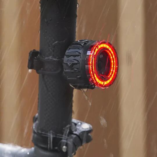 Luz trasera inteligente de bicicleta con soporte para sillín y para tija