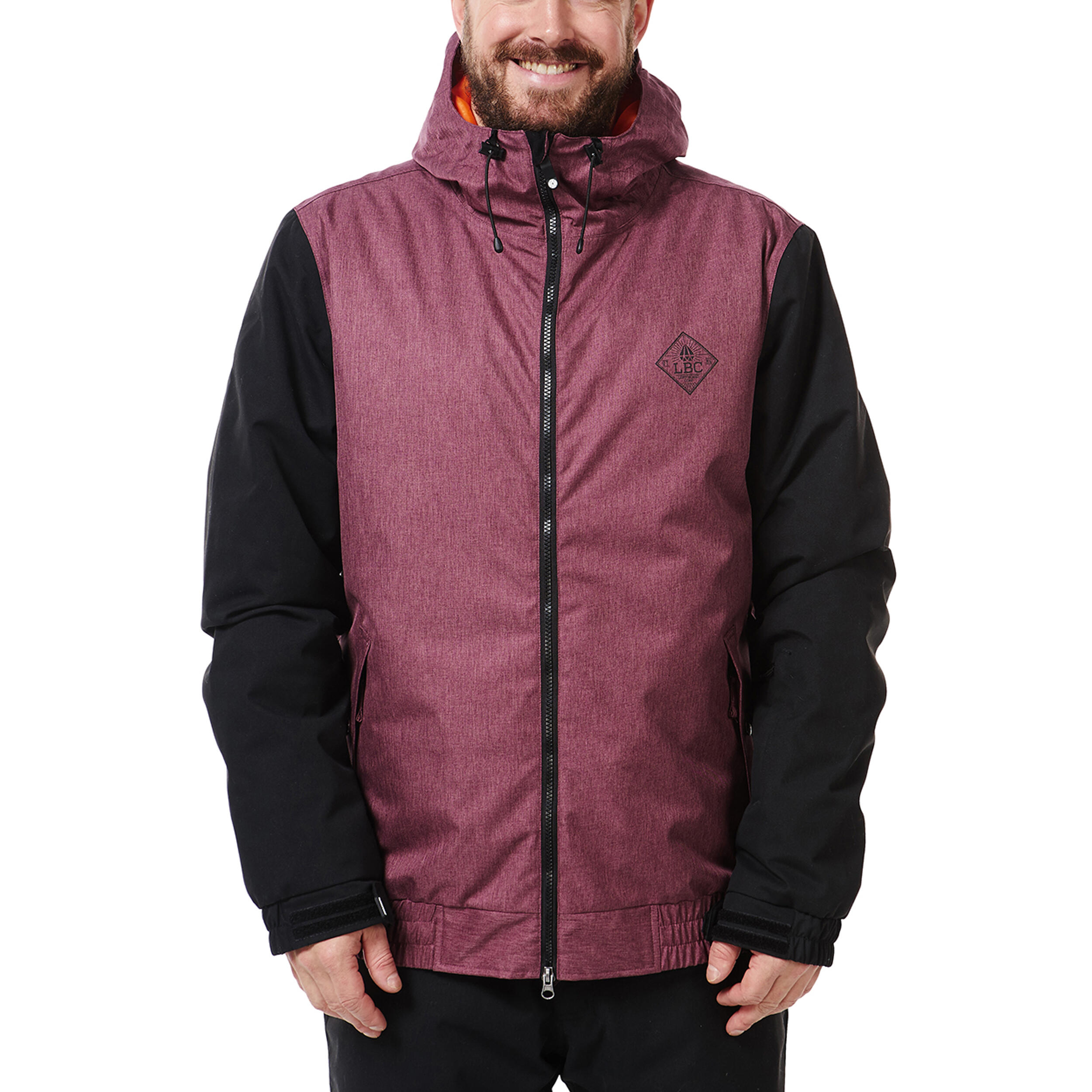 Ski-/Snowboardjacke Herren - GATE burgundy black 1/7
