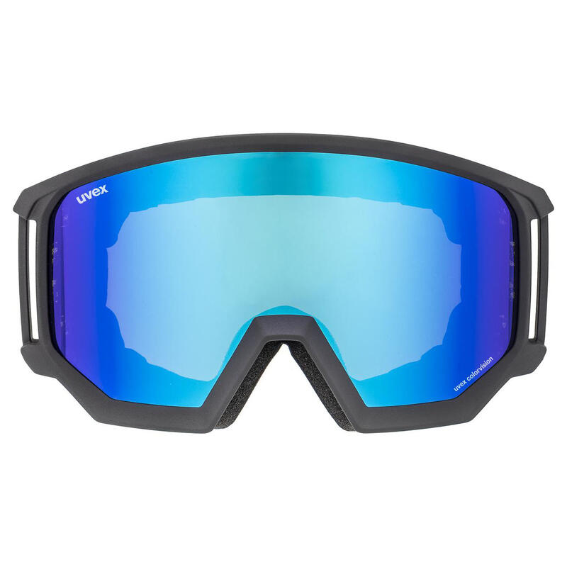 Masque de ski UVEX Athletic CV noir mat/bleu miroir colorvision vert 55/0/527/20