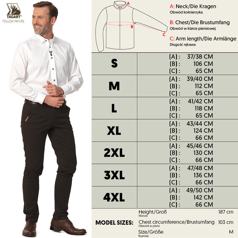 Herren Jagdhemd Tagart Hirsch aus Hochwertige Baumwolle