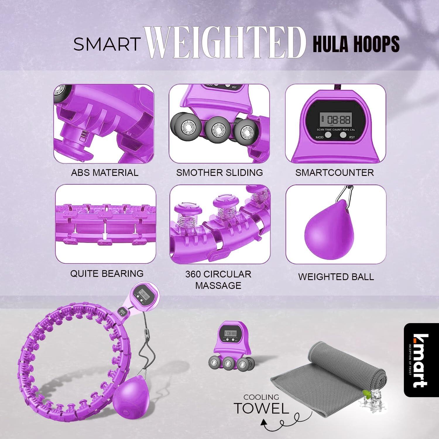K-Mart Adjustable Deep Purple Smart Hula Hoops With Counter 3/8