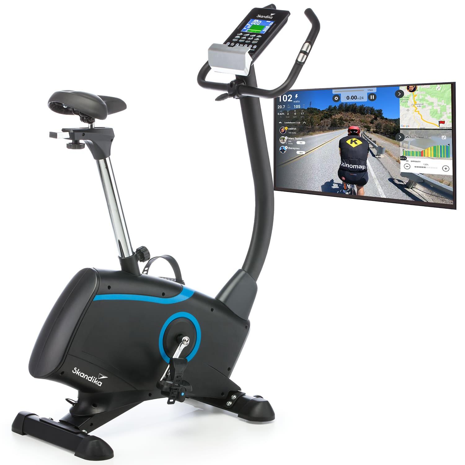 Skandika - Vélo D'Appartement Connecté Cardiobike Atlantis - 12 Programmes - Inertie 10 Kg - Vélo D'Appartement - Noir - Taille Unique - Decathlon