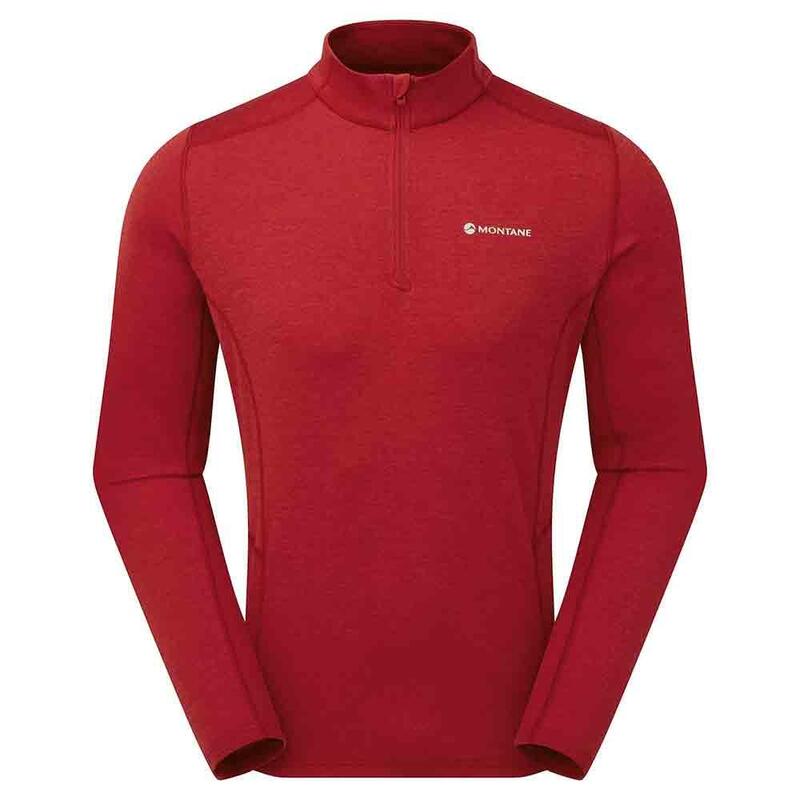 Dart Zip Neck Long Sleeved T-shirt - Red