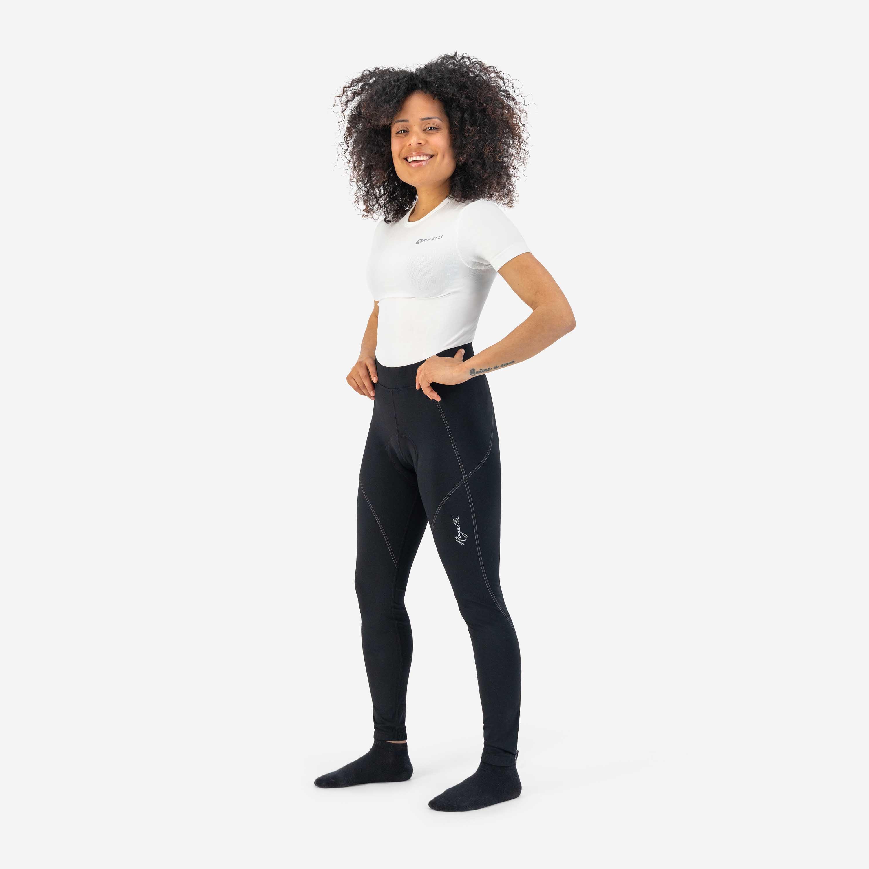 ROGELLI Wielrennen Dames Lange Fietsbroek - Zonder bretels - Met zeem - Lucette - Zwart