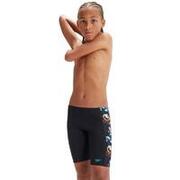 ECO ENDURANCE+ 小童 (6-14 歲) 數碼印花及膝泳褲 - 黑色