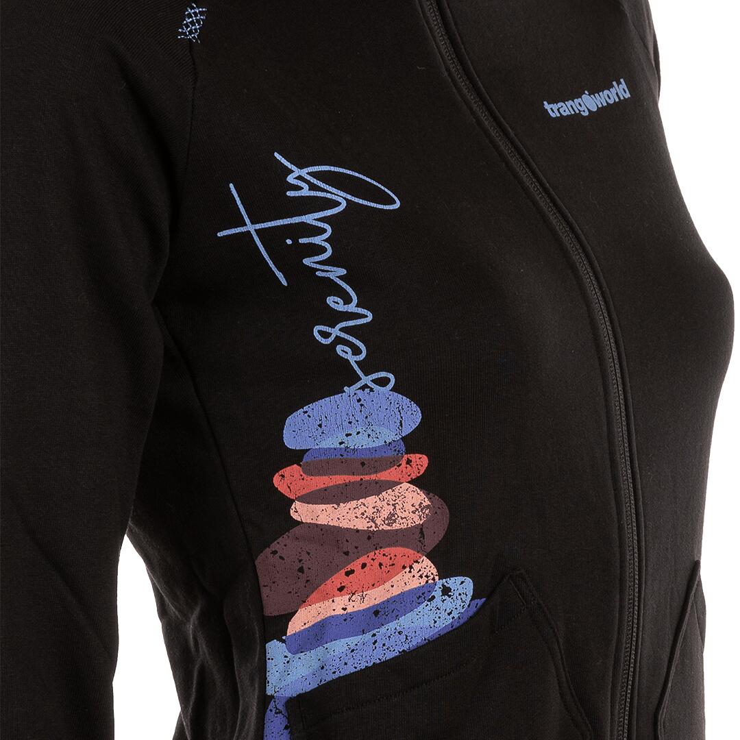 Sudadera con cremallera para Mujer Trangoworld Serenity Negro/Azul 3/7