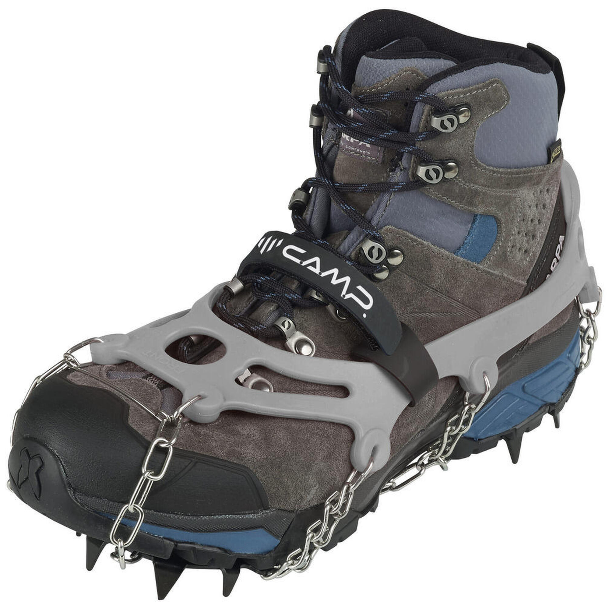 Camp - Crampons Camp Ice Master 12 Pointes Acier Trempé, Fixation Élastique Nylon - Crampon À Neige - Gris - S - Decathlon