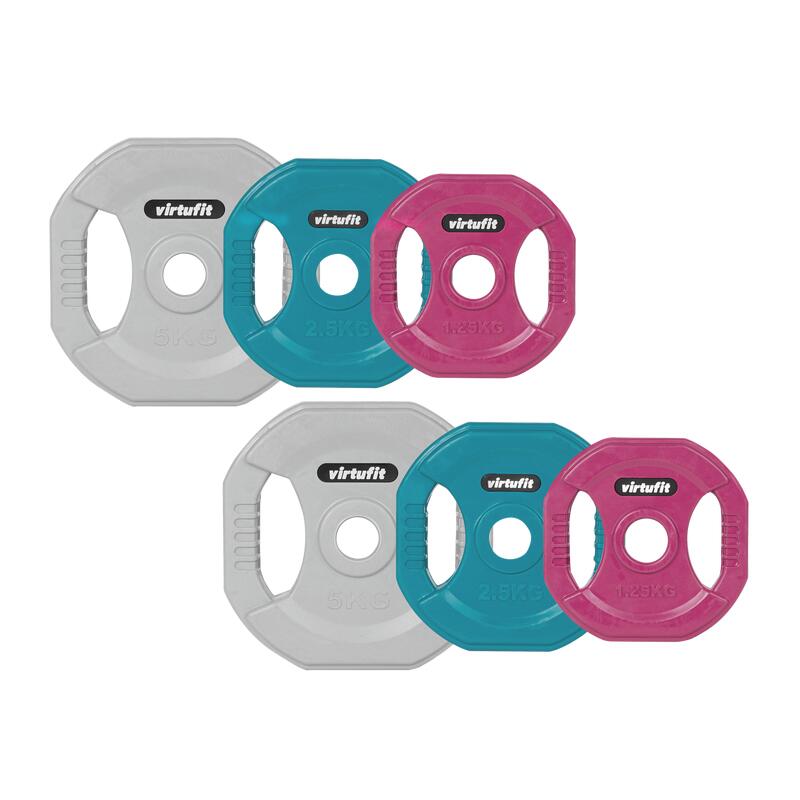 Aerobic-Pumpset aus Gummi - Fitness – 20 kg – farbig
