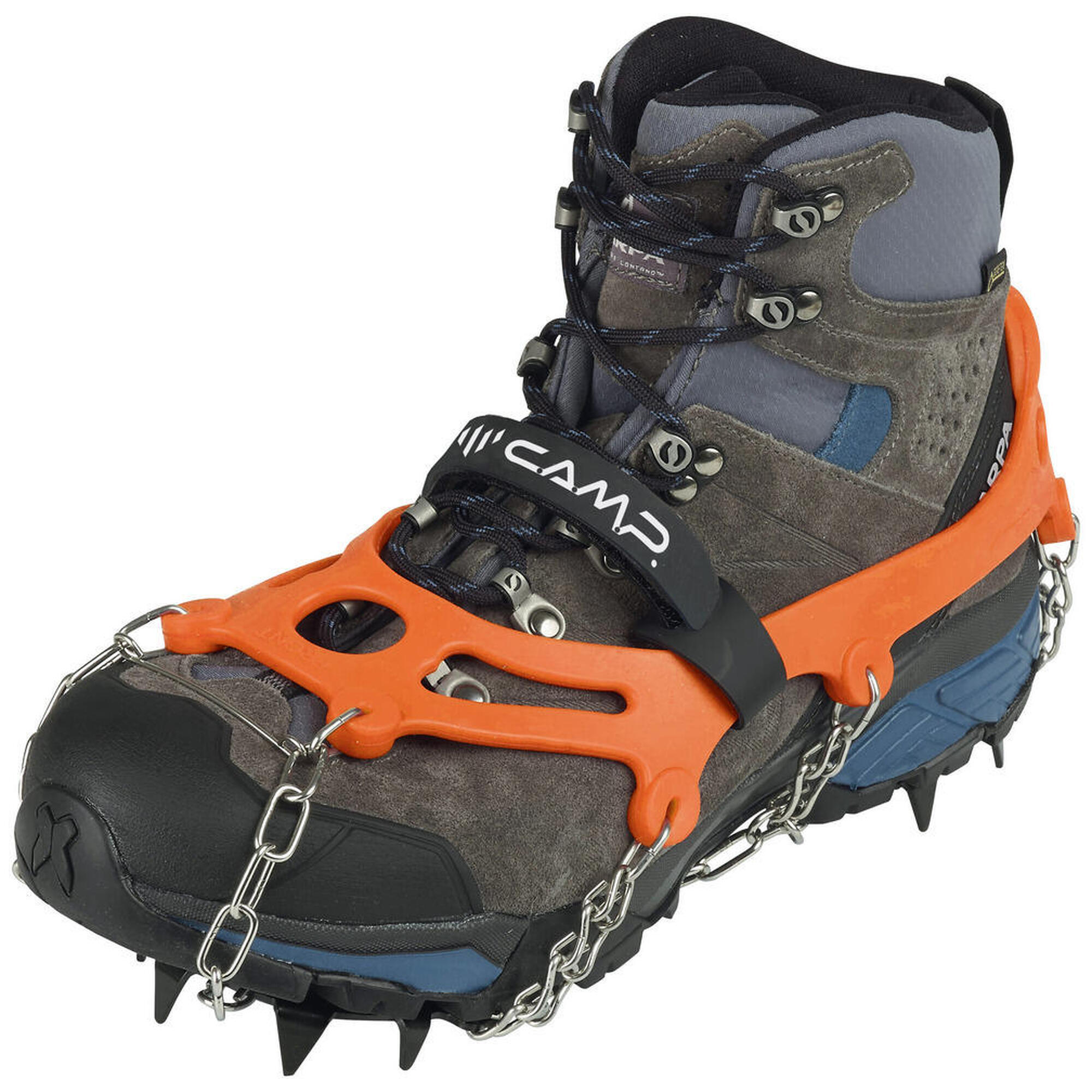 Camp - Crampons Camp Ice Master M 39-41 13 Pointes Acier Inoxydable Sangle Élastique - Crampon À Neige - Orange - 40 M - Decathlon