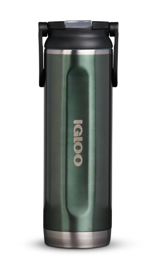 Igloo Sport-Trinkflasche 590 Ml - Edelstahl, Auslaufsicher Mit Trinkhalm