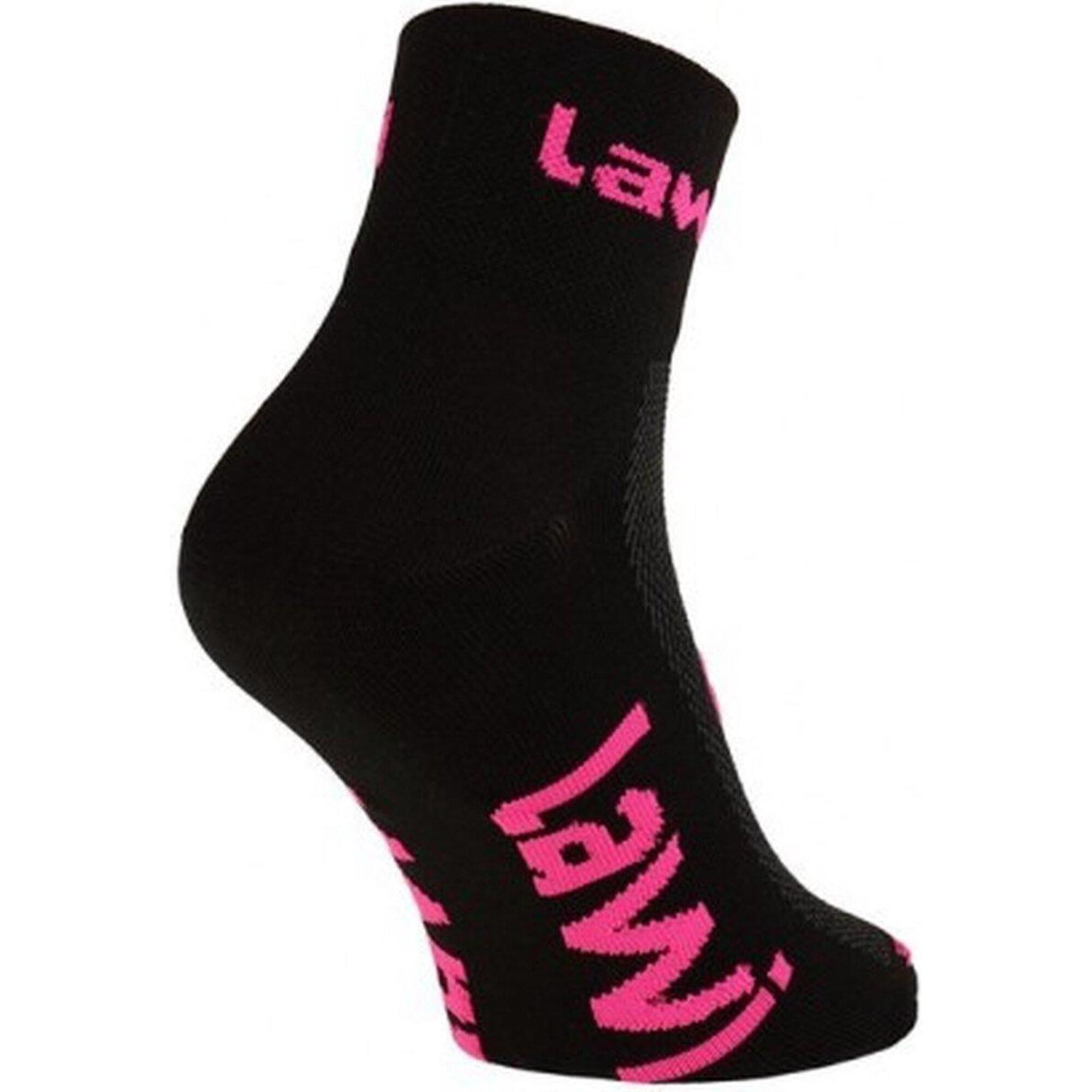 Lawi - Chaussettes Vélo Courtes Zorbig Noir/rose - Chaussettes - Noir|rose - 35/38 - Decathlon