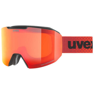 Uvex evidnt attract cv-skibril zwart mat/spiegelrood/contrast oranje/helder