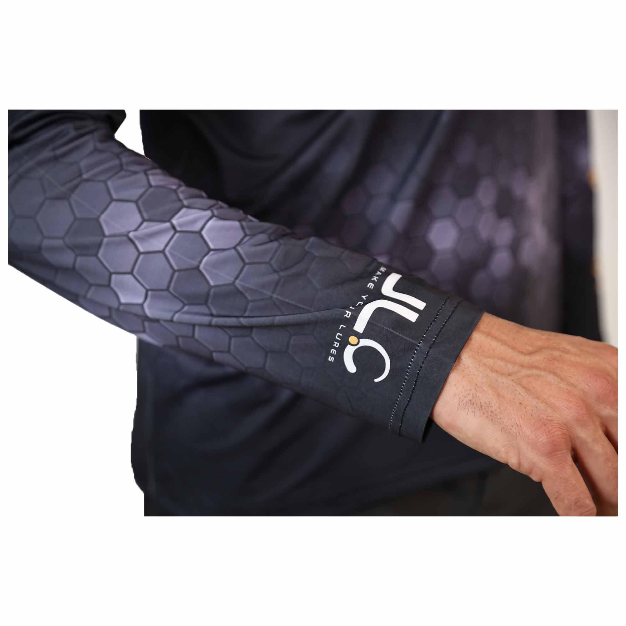 Camiseta Pesca Técnica Lycra Hombre JLC Negro Manga Larga 5/7