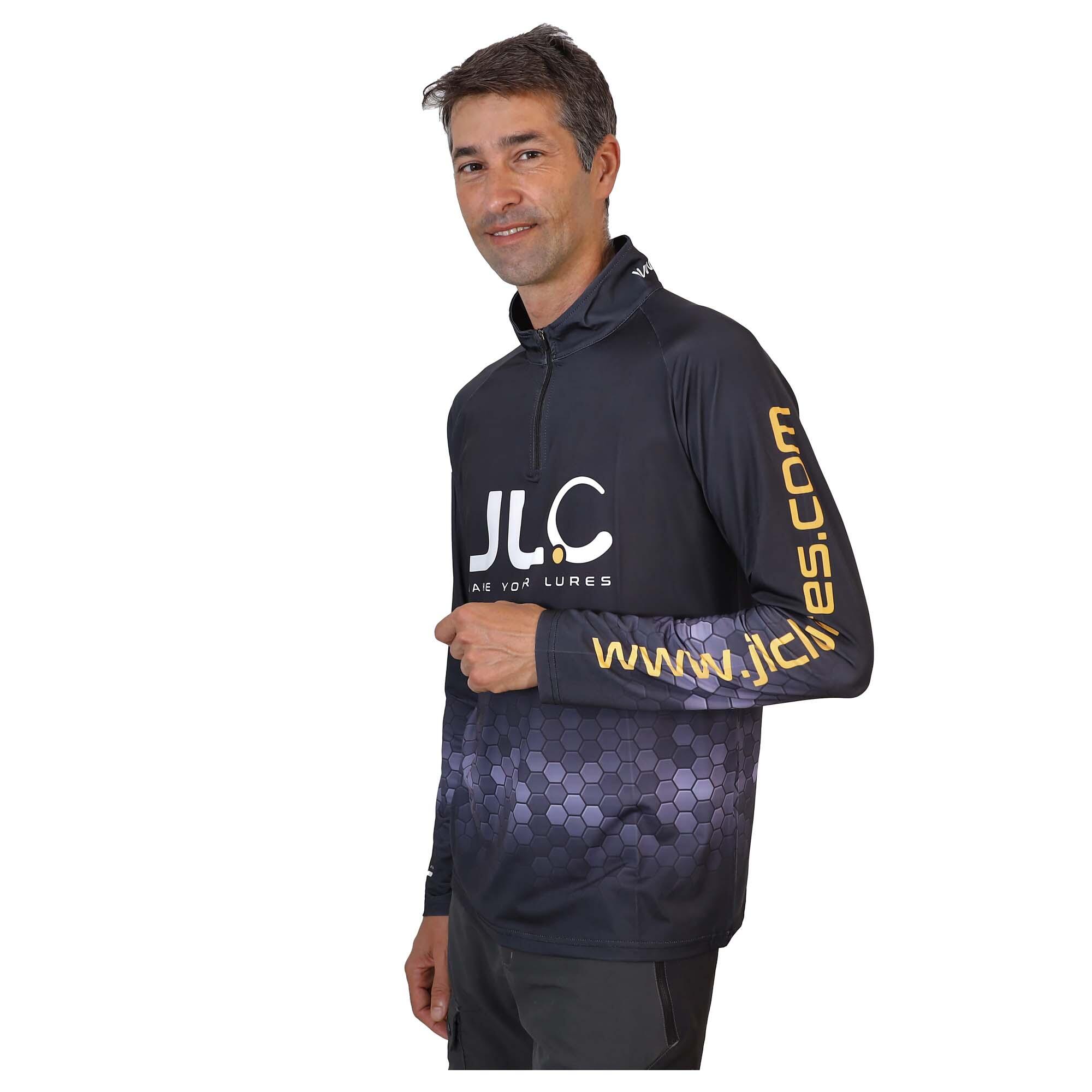 Camiseta Pesca Técnica Lycra Hombre JLC Negro Manga Larga 2/7