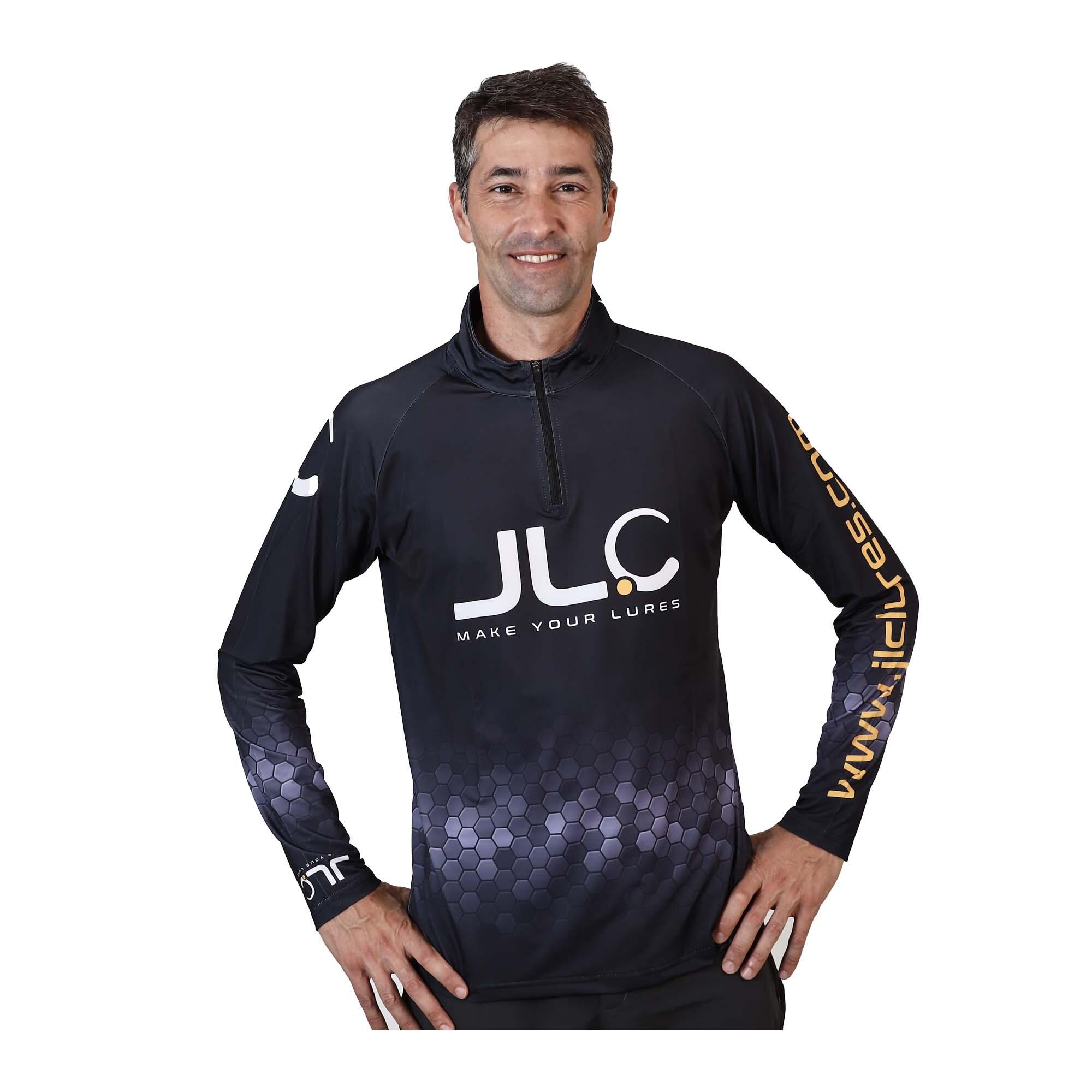 JLC Camiseta Pesca Técnica Lycra Hombre JLC Negro Manga Larga