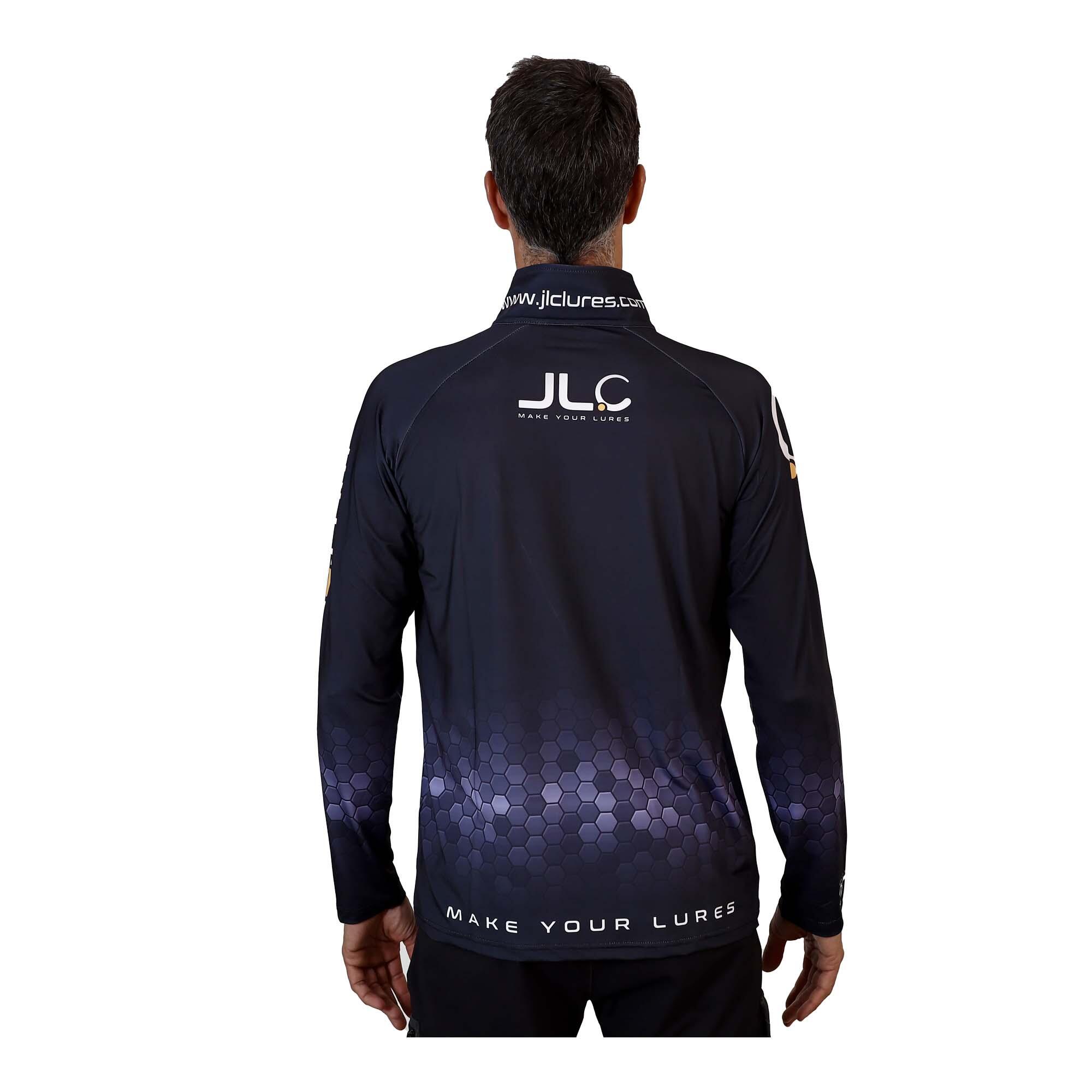 Camiseta Pesca Técnica Lycra Hombre JLC Negro Manga Larga 3/7
