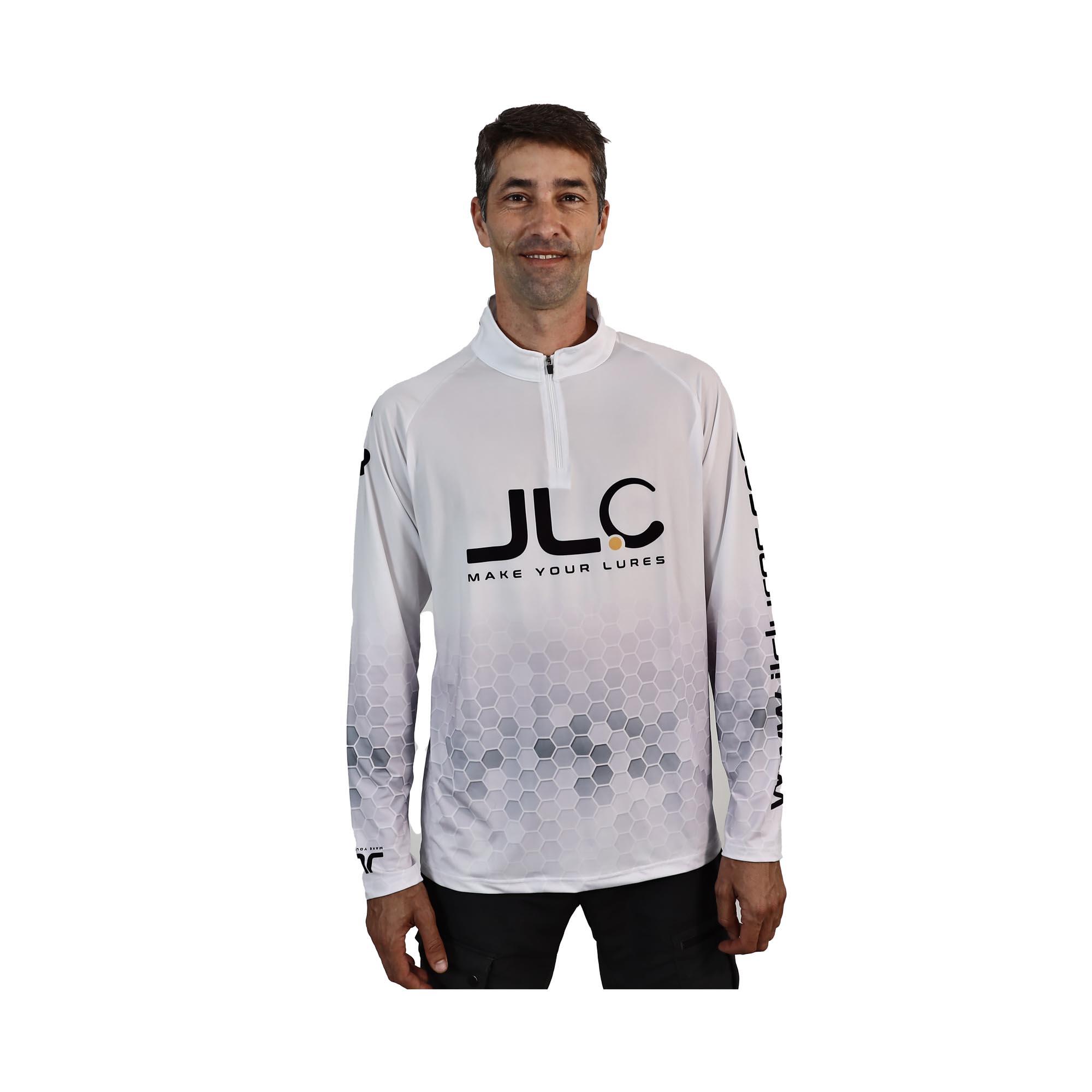 Camiseta Pesca Técnica Lycra Hombre JLC Blanco Manga Larga 2/7