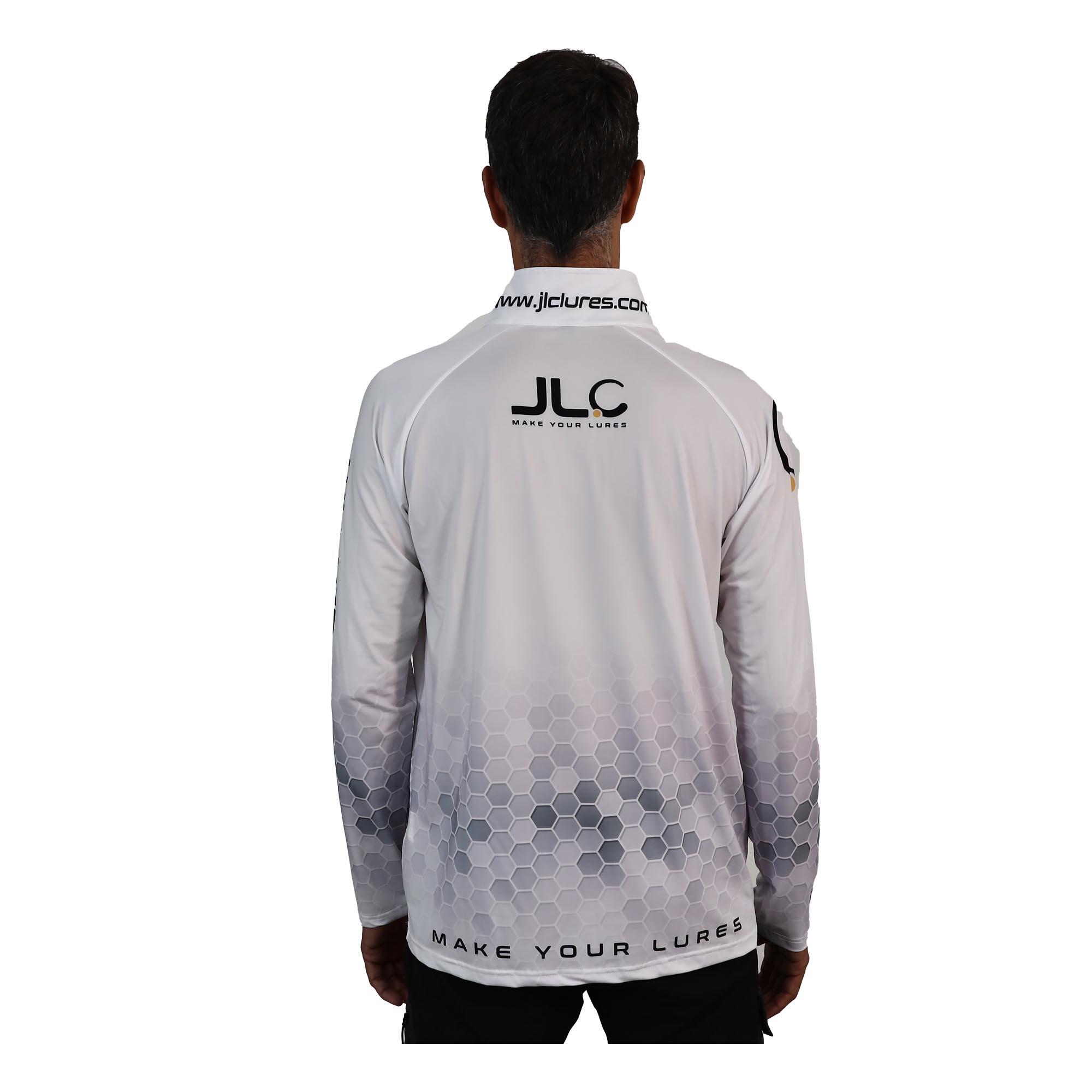 Camiseta Pesca Técnica Lycra Hombre JLC Blanco Manga Larga 3/7