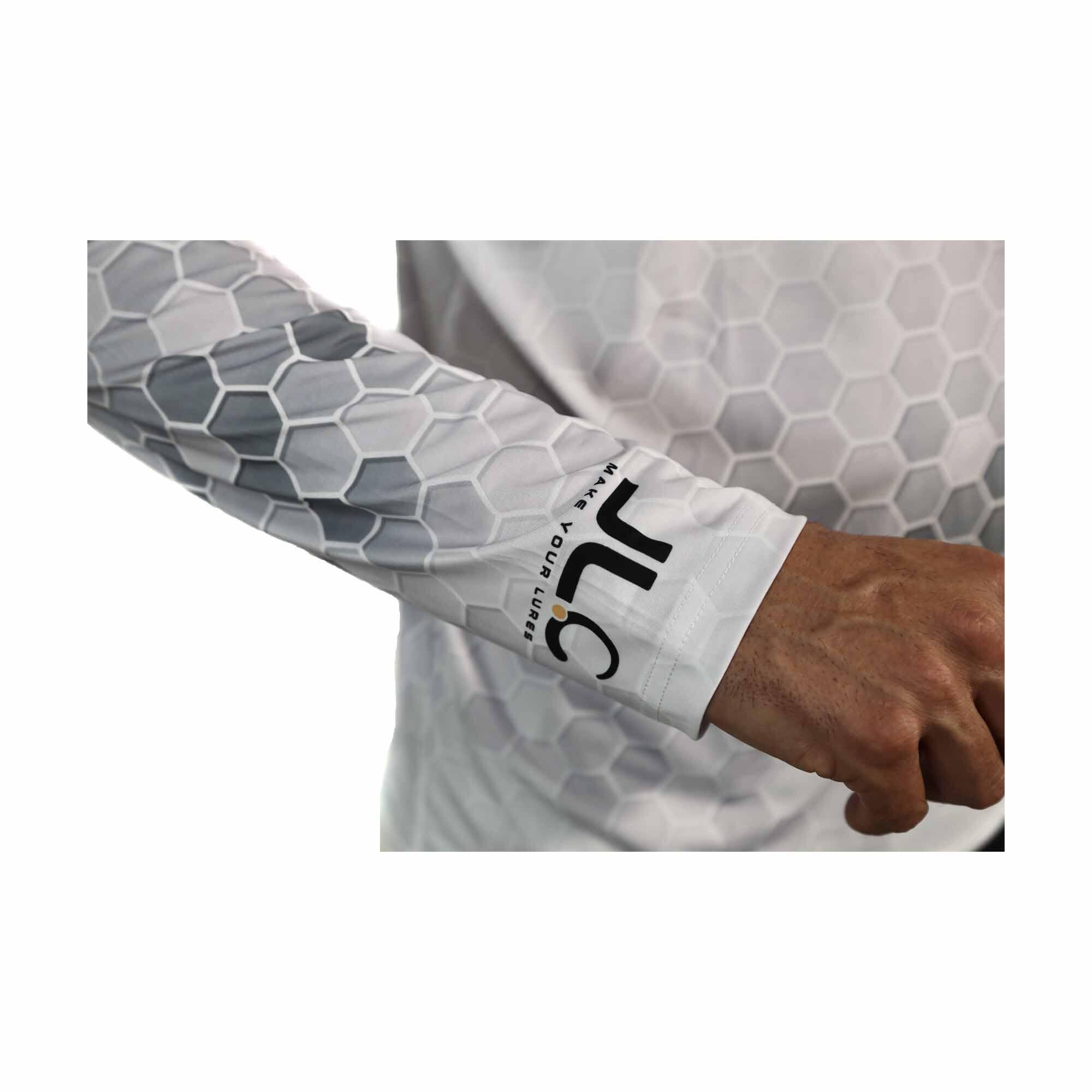 Camiseta Pesca Técnica Lycra Hombre JLC Blanco Manga Larga 5/7