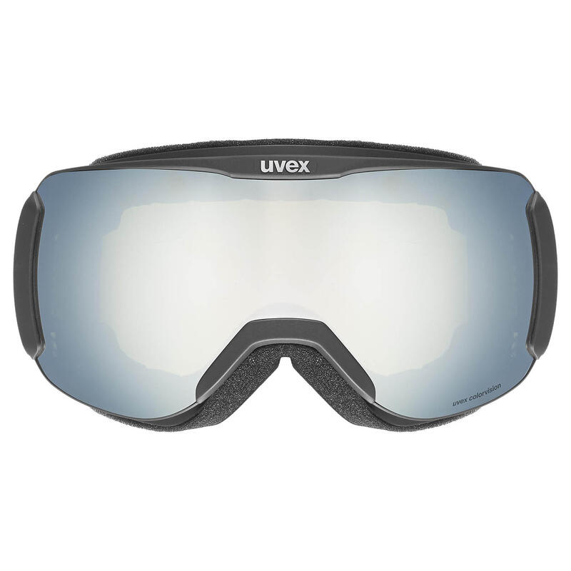 Ochelari de schi UVEX Downhill 2100 CV negru mat/alb oglindă/verde colorvision