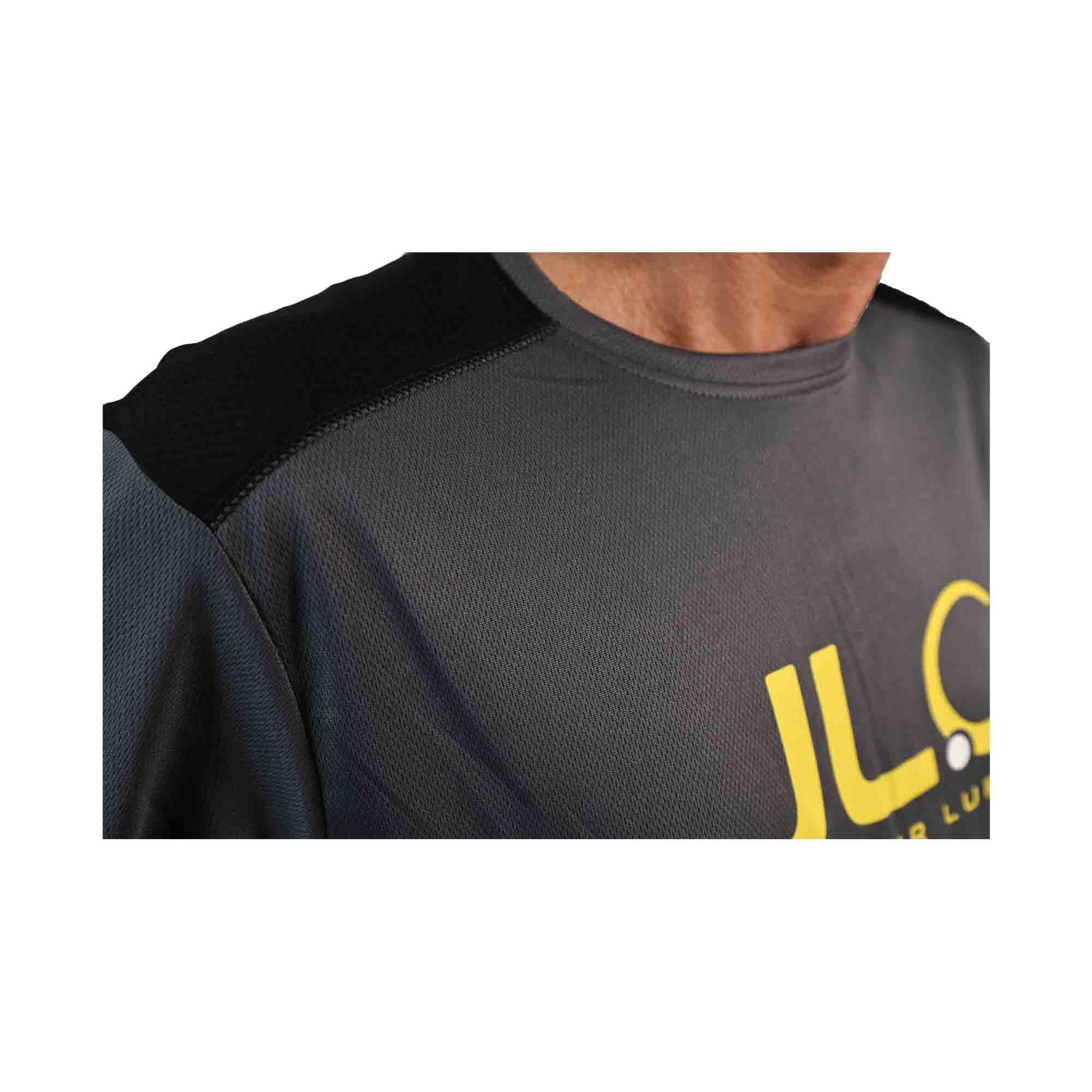 Camiseta Pesca Técnica Poliéster Hombre JLC Gris-Negro Manga Corta  4/6