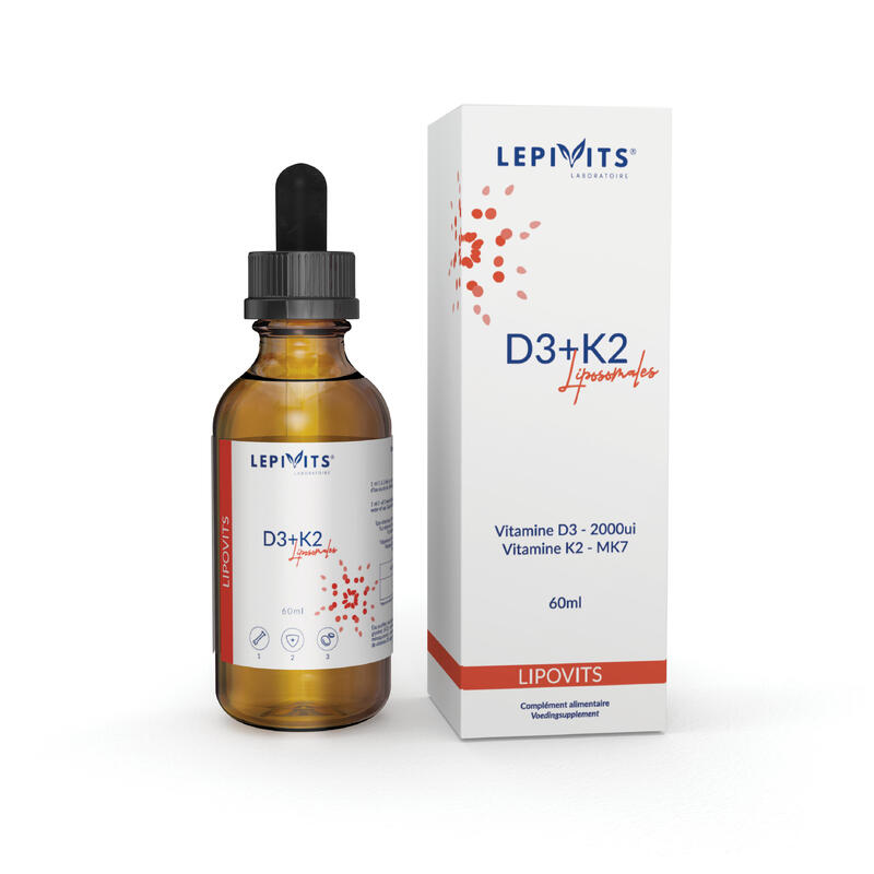 D3 + K2 liposomales vegan - Vitamines D et K biodisponibles adaptées aux végans