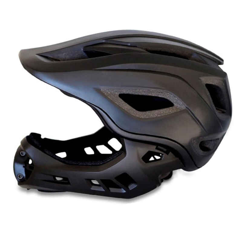 Fullface Kinder Fahrradhelm | Schwarz | Mit Rücklicht | EN1078 zertifiziert