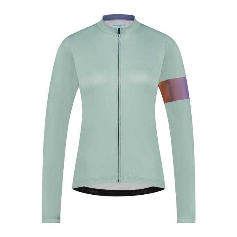 SHIMANO Woman's KAEDE Long Sleeve Jersey Printed, Restore Green