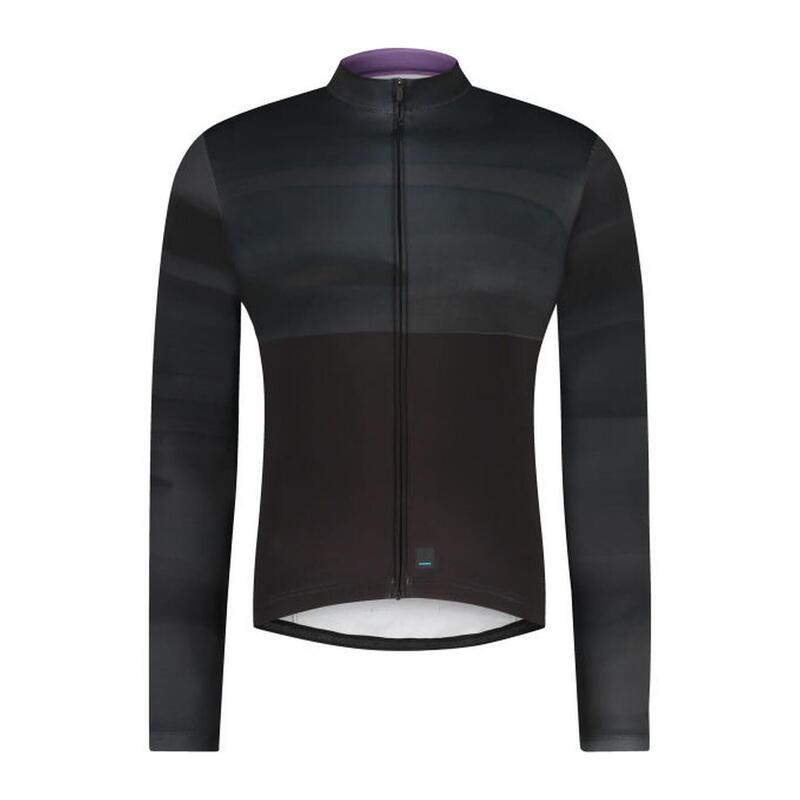 SHIMANO VERTEX Long Sleeves Jersey Printed, Black/ Gray Line