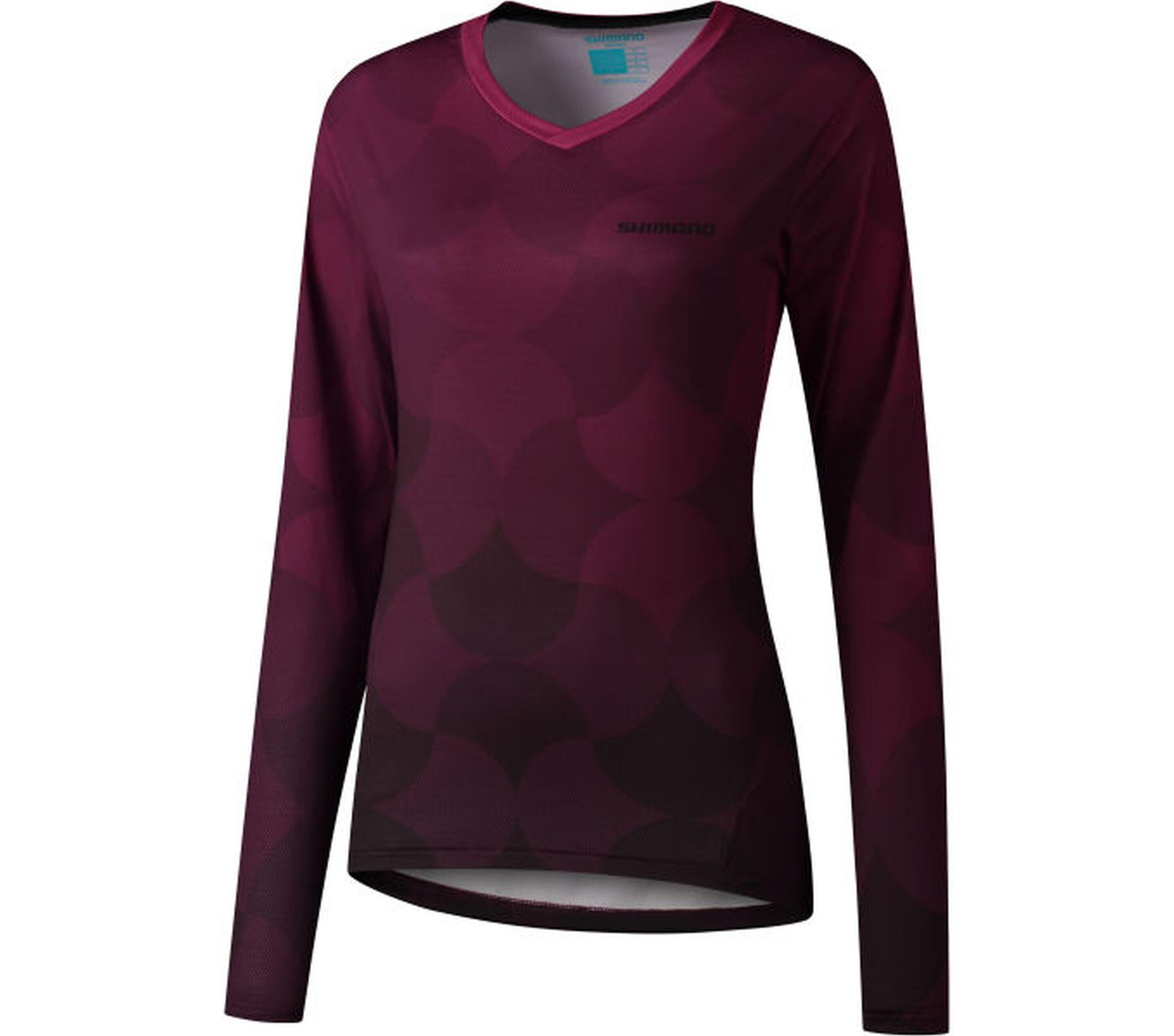 SHIMANO Woman's SAIKO Long Sleeve Jersey, Red