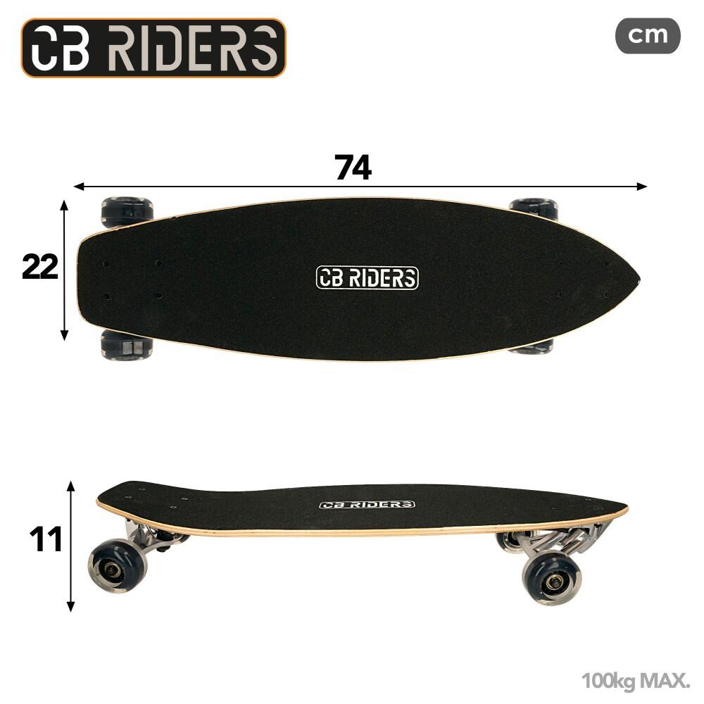 Skate infantil 4 rodas preto 74 cm CB Riders 4/7
