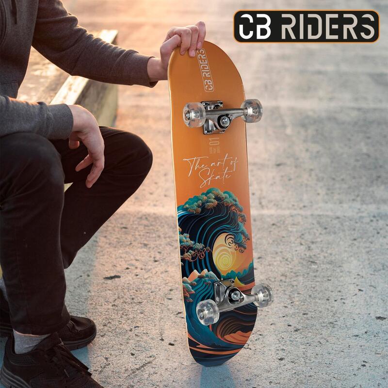 Skate infantil 4 rodas preto 79 cm CB Riders