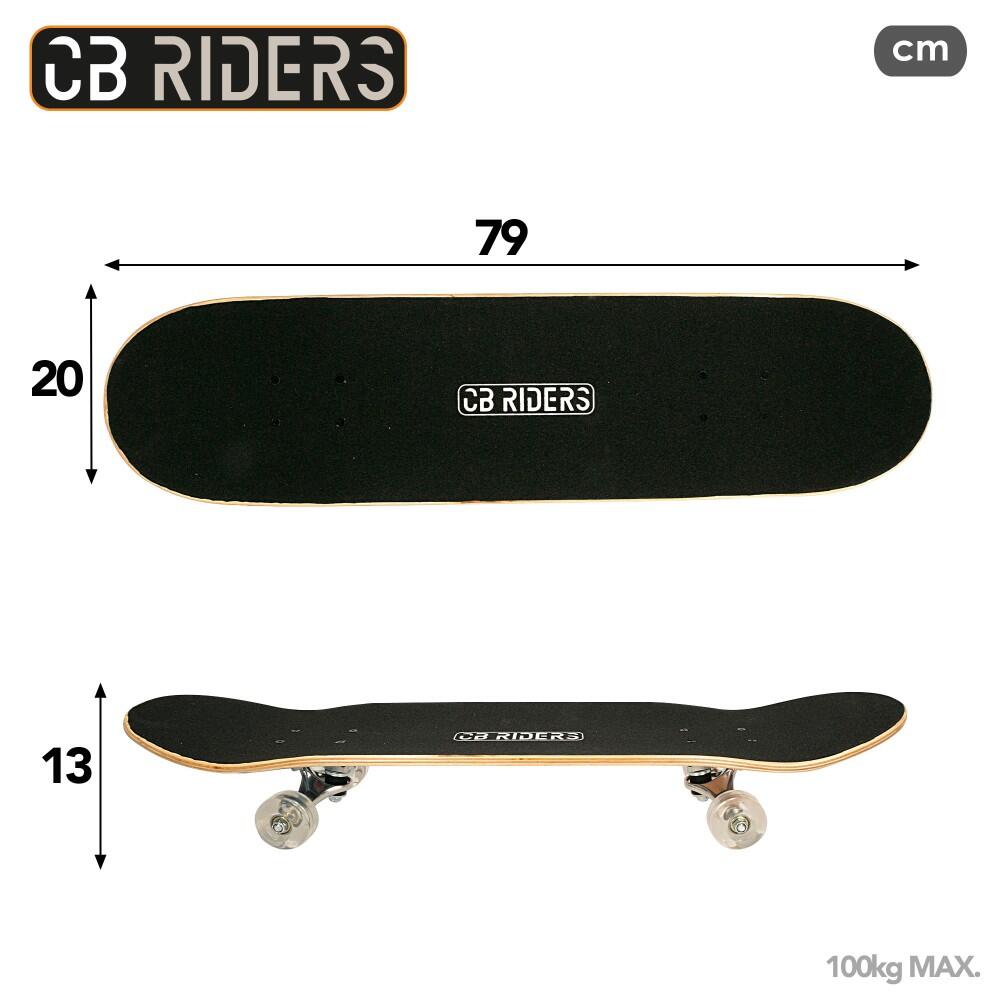 Skateboard enfant 4 roues noir 79 cm CB Riders 4/7