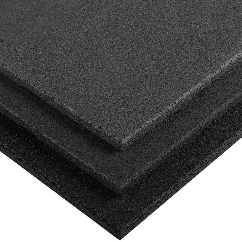 Suelo de gimnasio. Loseta de caucho. 50x50cm. 20mm (Negro). Pack 32